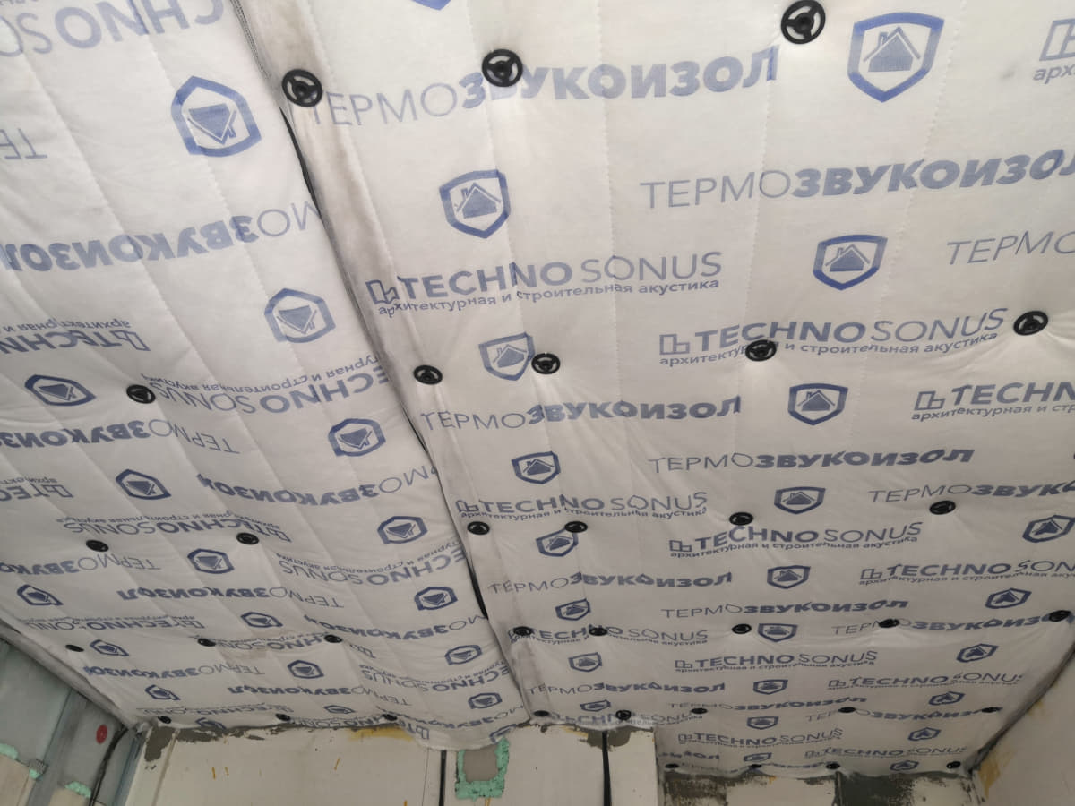 Звукоизоляция потолка ТермоЗвукоИзолом под натяжной Пенза